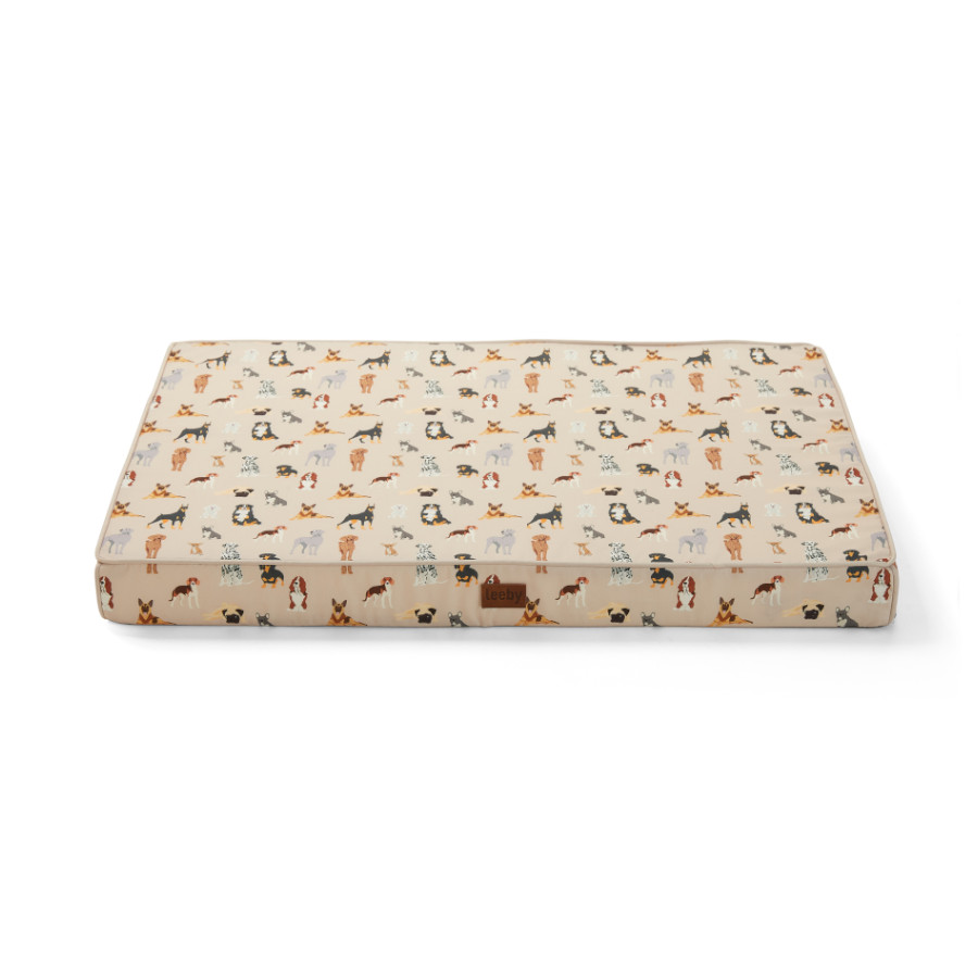 Leeby Colchão estampado antiderrapante para cães