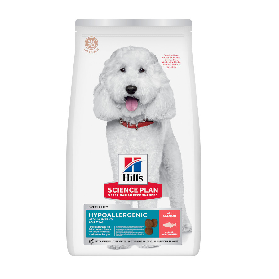 Hill's Science Plan Adult Medium Hypoallergenic Salmão ração para cães