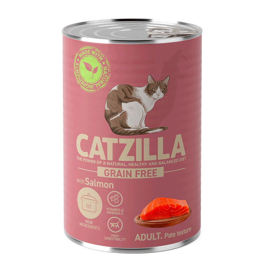 0.4 KG Catzilla Adult Grain Free Salmon Pâté lata para gatos