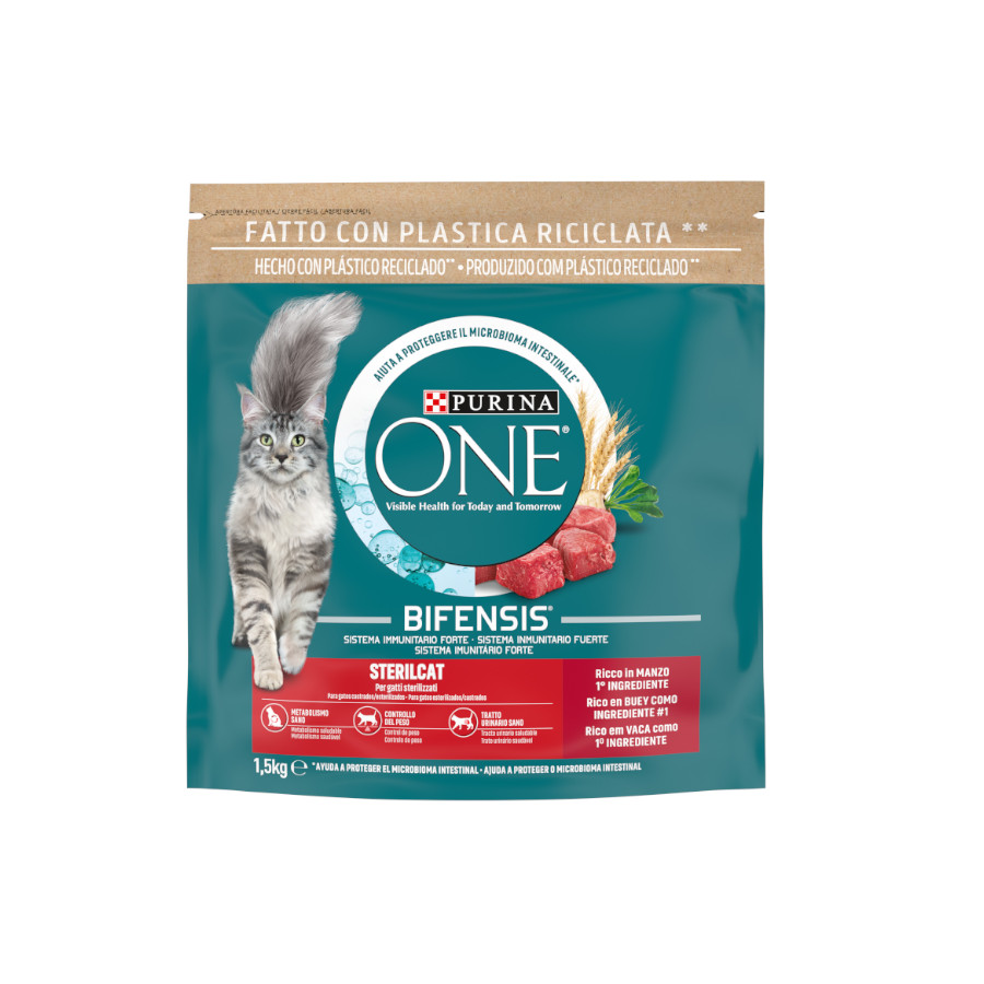 1.5 kg Purina One Adult Bifensis Esterilizado Vaca ração para gatos