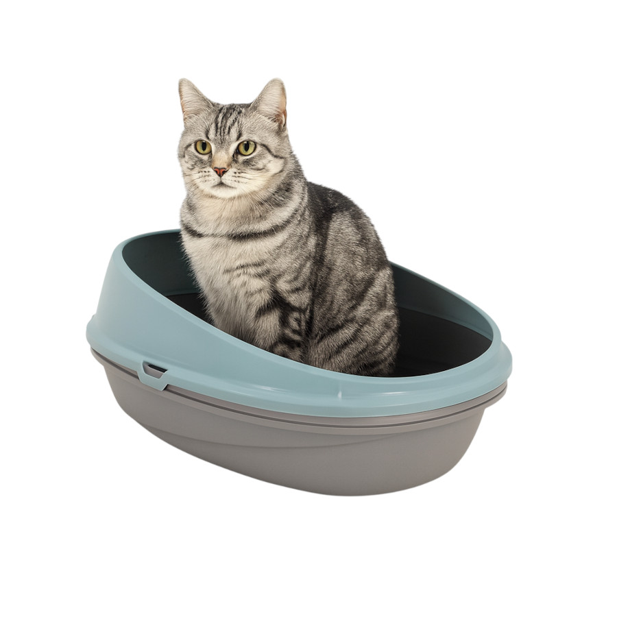 Nice Care Eco Caixa de areia Redonda azul para gatos