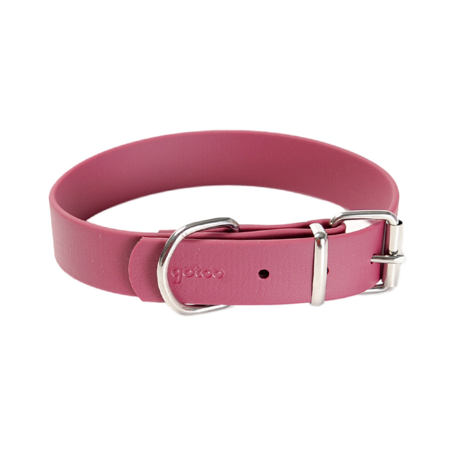 Gotoo Coleira Biothane vermelho vinho para cães