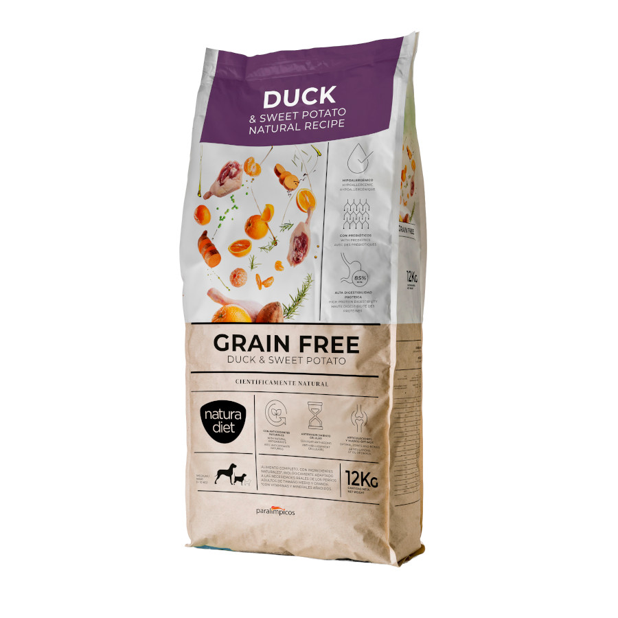 12 KG Natura Diet Grain Free Ração de Pato e Batata-doce para cães