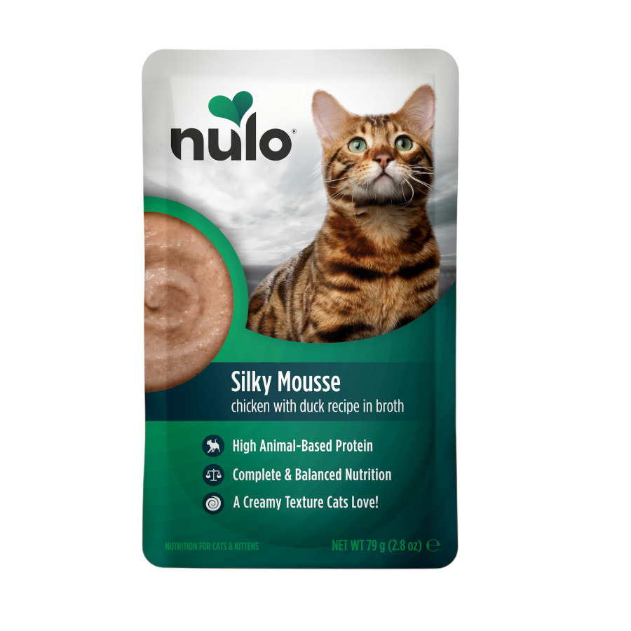 0.079 KG 79 g Nulo Silky Mousse Frango com Pato Saquetas para gatos