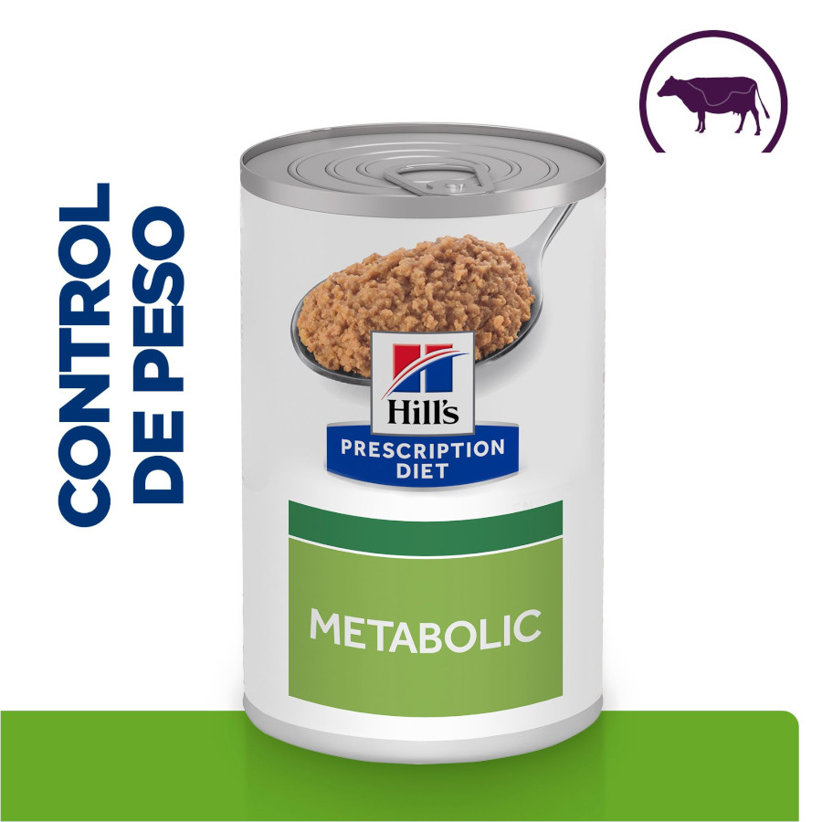 12 latas x 370 g Hill's Prescription Diet Metabolic Lata de carne e vegetais para cães Pack Poupança!