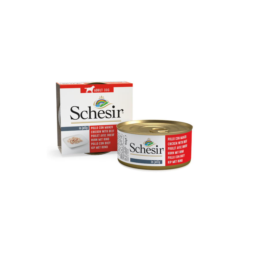 1.8 kg Schesir Adult Frango e Boi lata para cães