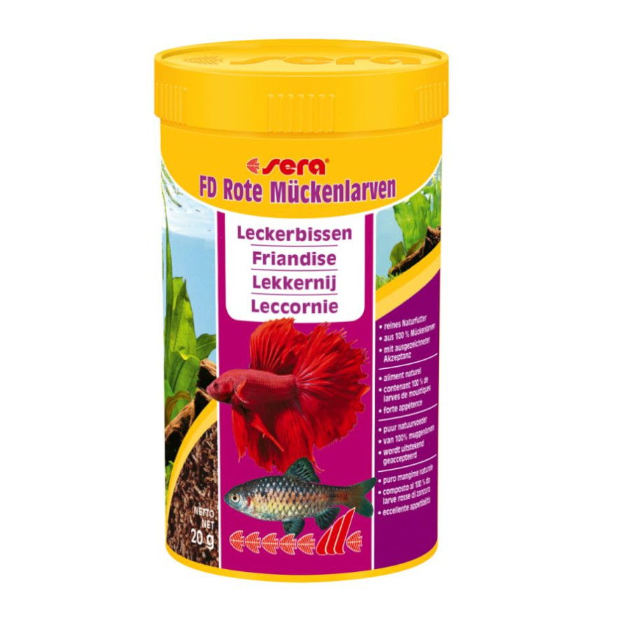 0.1 L Sera FD Larvas Vermelhas para peixes