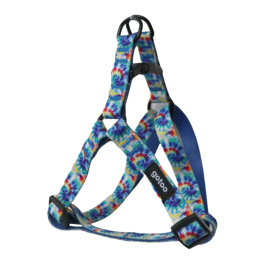 Gotoo Peitoral estampado tie-dye azul para cão
