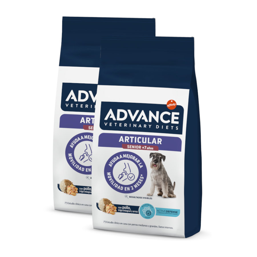 2 x 12 kg Advance Veterinary Diets Articular +7 Frango ração para cães Pack poupança!