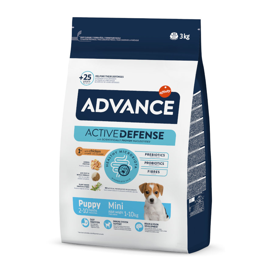 Advance Active Defense Mini Puppy Frango ração para cães