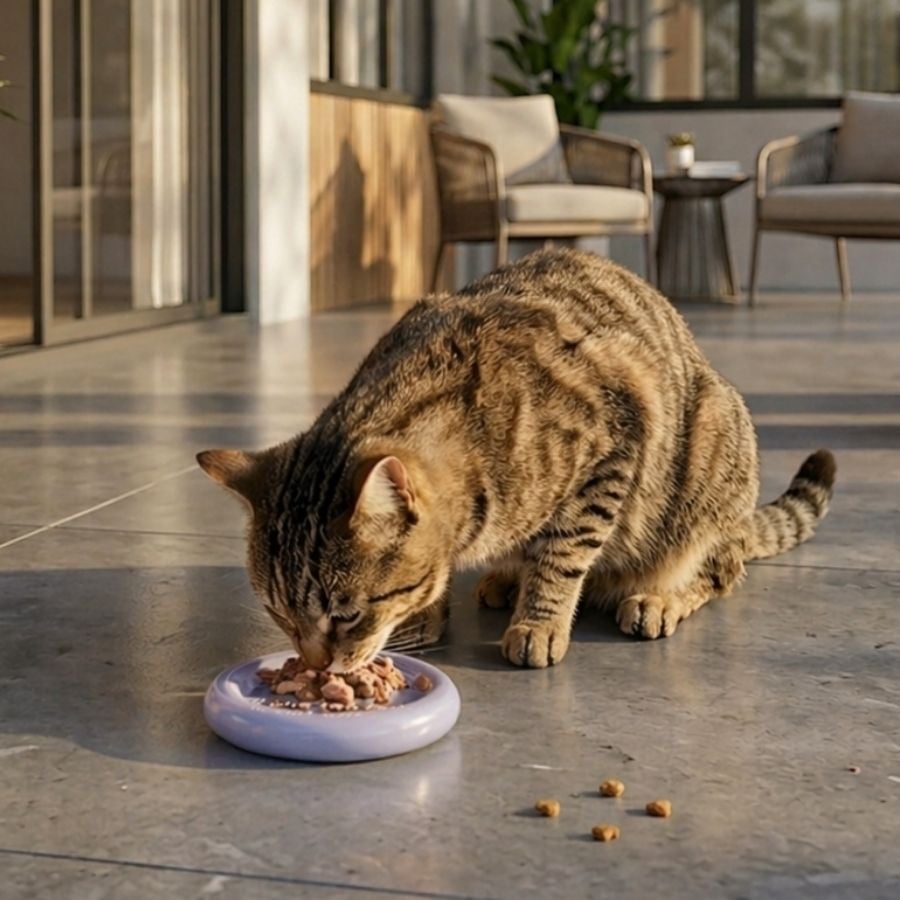 Leeby Prato de Cerâmica Roxo para gatos