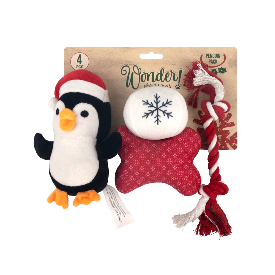 Wonder Christmas Penguin Pack Brinquedos Natalícios para cães