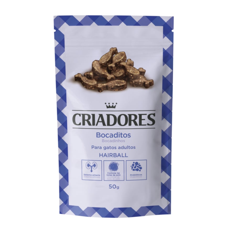 50 g Criadores Snacks Hairball de Peru para gatos