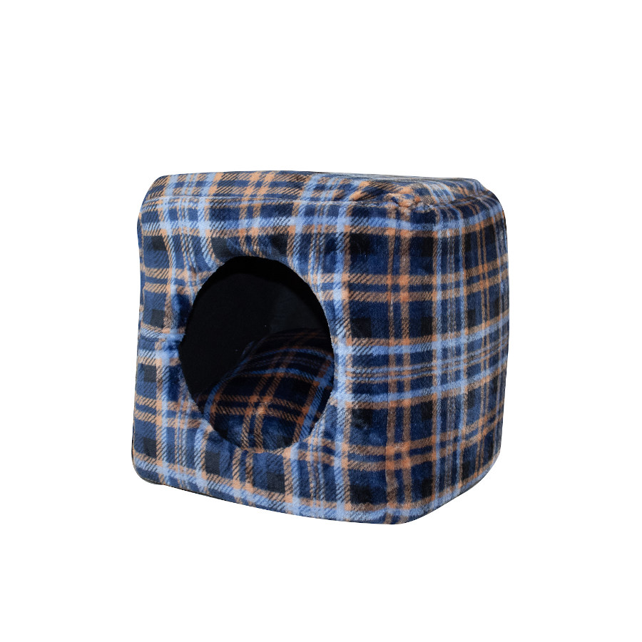 Ombala Relax Quadros Azuis Cama Cubo para Gatos