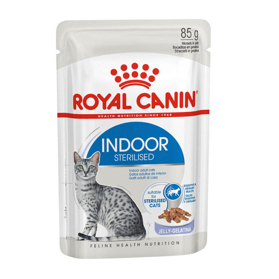 48 saquetas x 85 g Royal Canin Indoor Sterilised Saquetas em Gelatina para gatos Pack poupança!