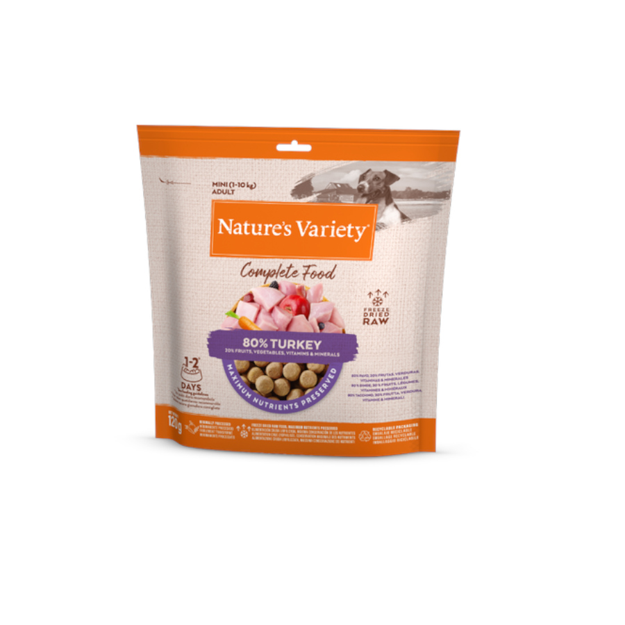 0.12 KG 120 g Nature's Variety Complete Food Mini Peru liofilizado Ração para cães