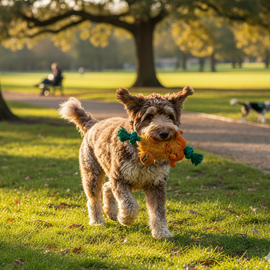 All For Paws Safari Big Foot Búfalo com corda Brinquedo para cães