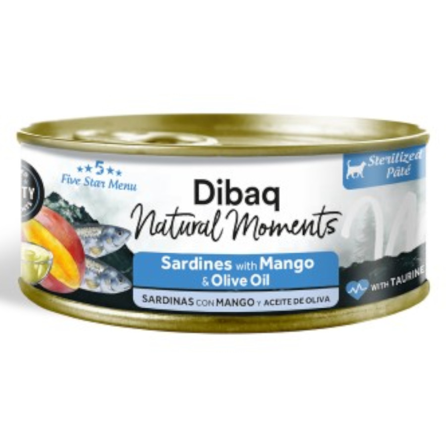 0.07 KG 70 g Dibaq Natural Moments Lata Sardinas con Mango para gato