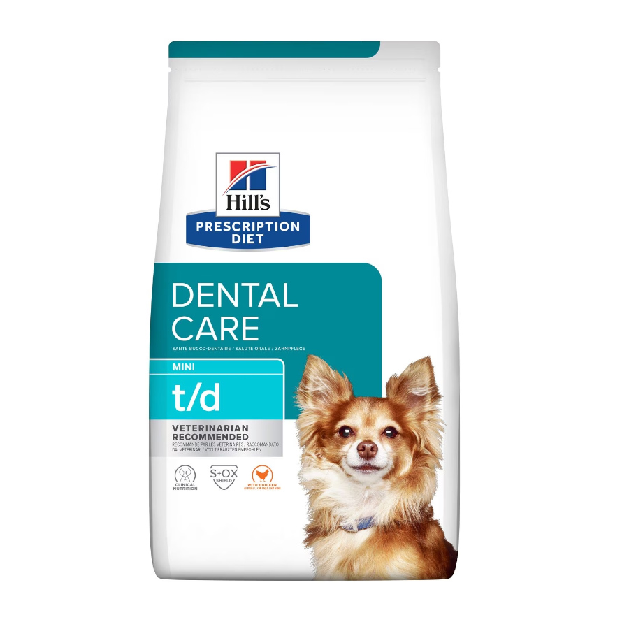 3 kg Hill's Prescription Diet Dental Care t/d Ração de frango para cães pequenos