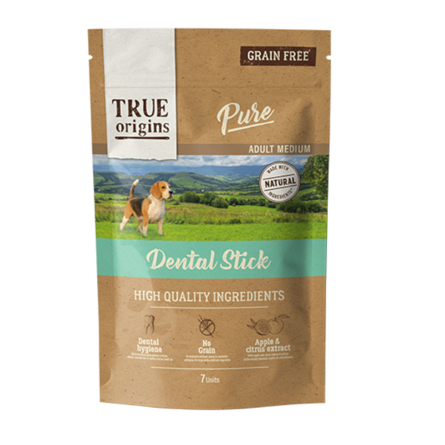 42 barritas True Origins Pure Medium Adult Snacks Dentales para perros ¡Pack ahorro!