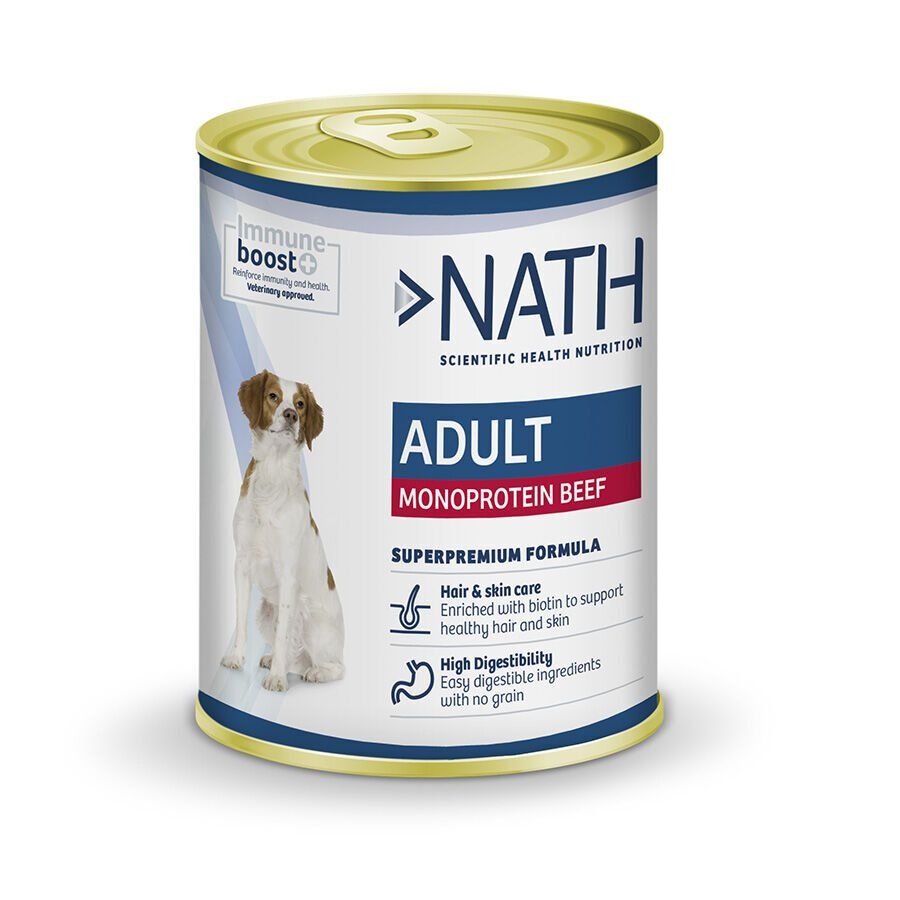 24 latas x 400 g 400 g Nath Adult Monoprotein Vitela lata para cãesPack poupança!