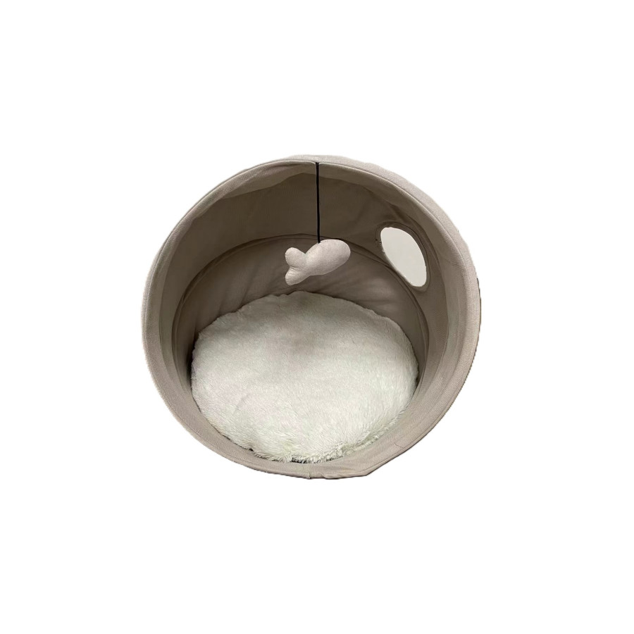 Leeby Cama igloo cinza para gatos