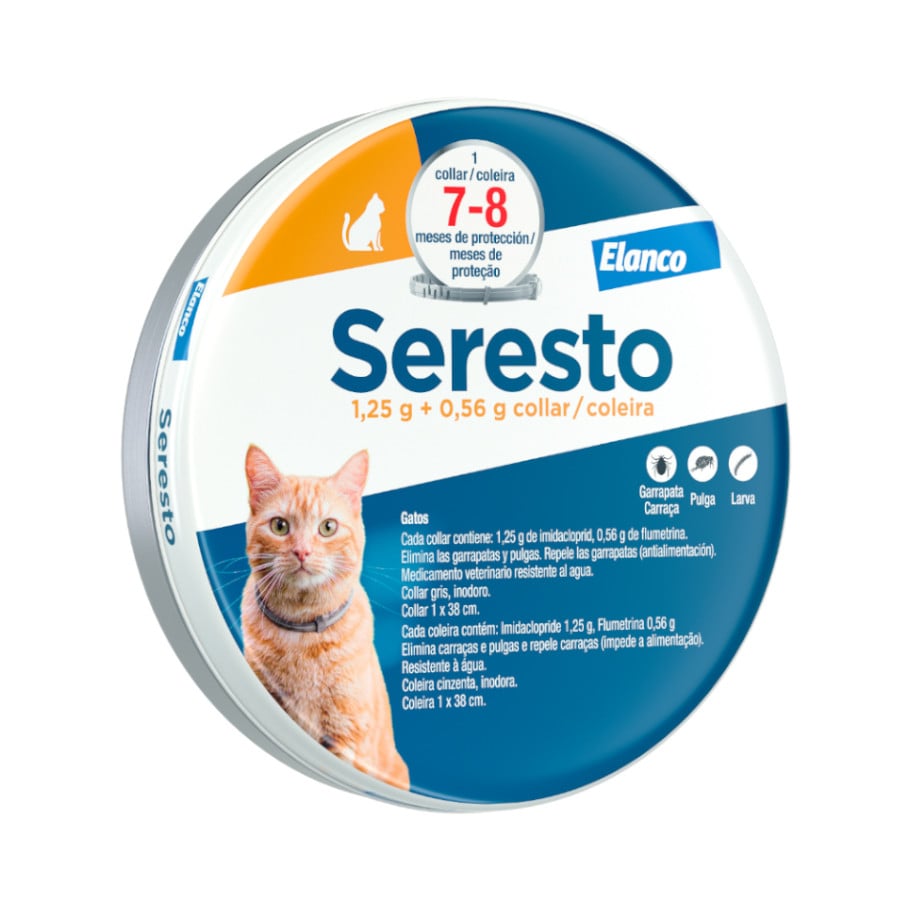 1 coleira x 38 cm Seresto Coleira antiparasitária para gatos