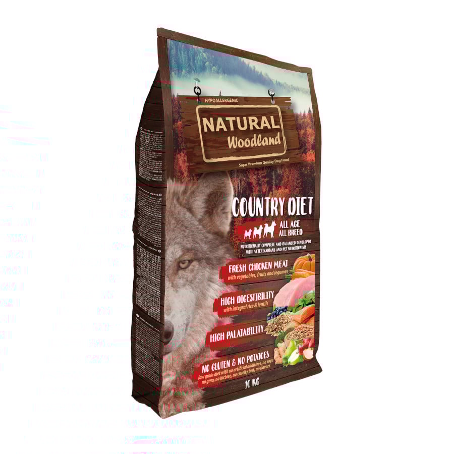 10 KG Natural Woodland Country Diet Hypoallergenic ração para cães