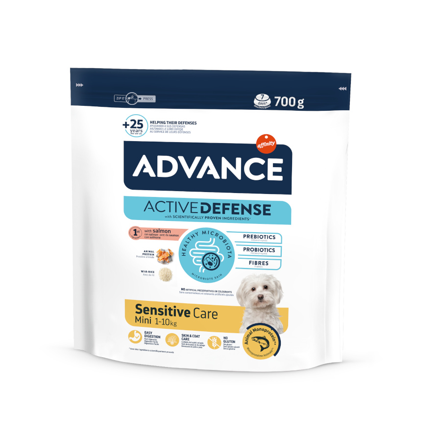 Advance Active Defense Mini Sensitive Salmão e Arroz ração para cães