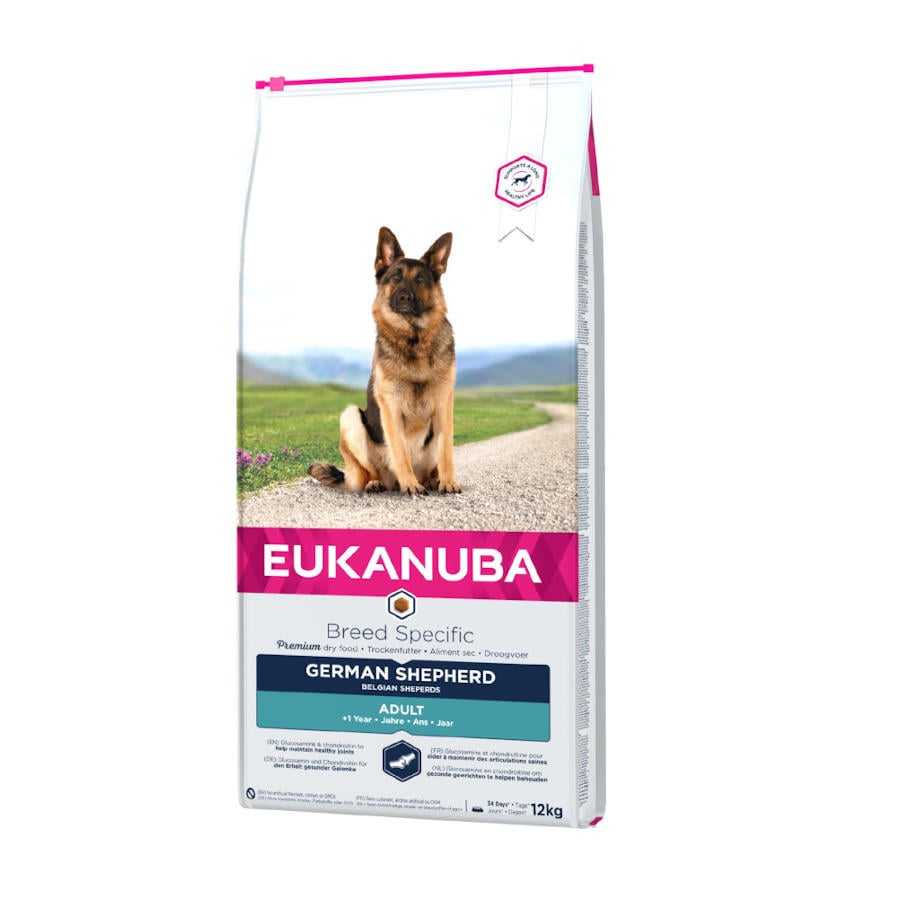 2 x 12 kg Eukanuba Adult Breed Specific Pastor Alemão ração para cães Pack poupança!