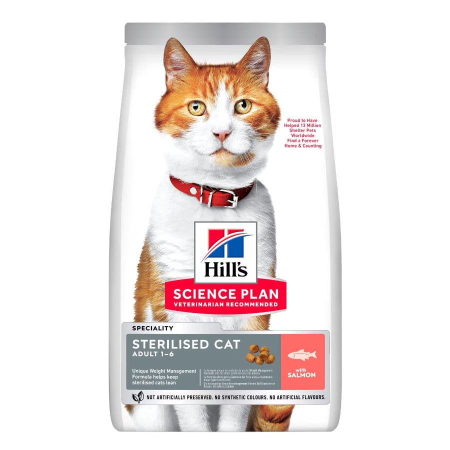 3 kg Hill's Science Plan Sterilised Adult Salmon ração para gatos