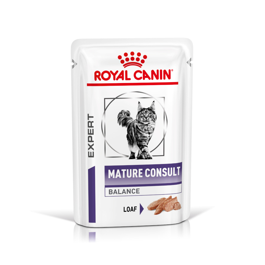 1.02 KG 12 saquetas x 85 g Royal Canin Mature Consult Balance Paté saqueta para gatos