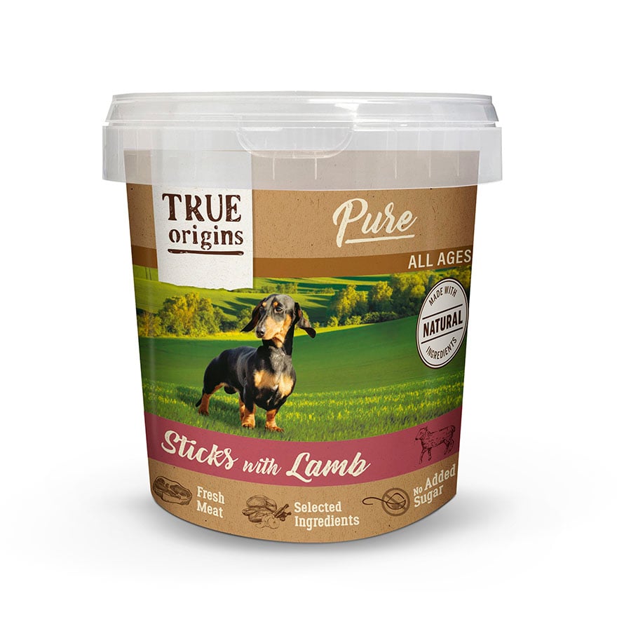 0.6 kg True Origins Pure Sticks Cordeiro para cães