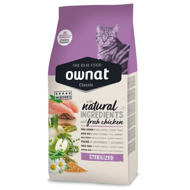 4 kg Ownat Classic Sterilized ração para gatos