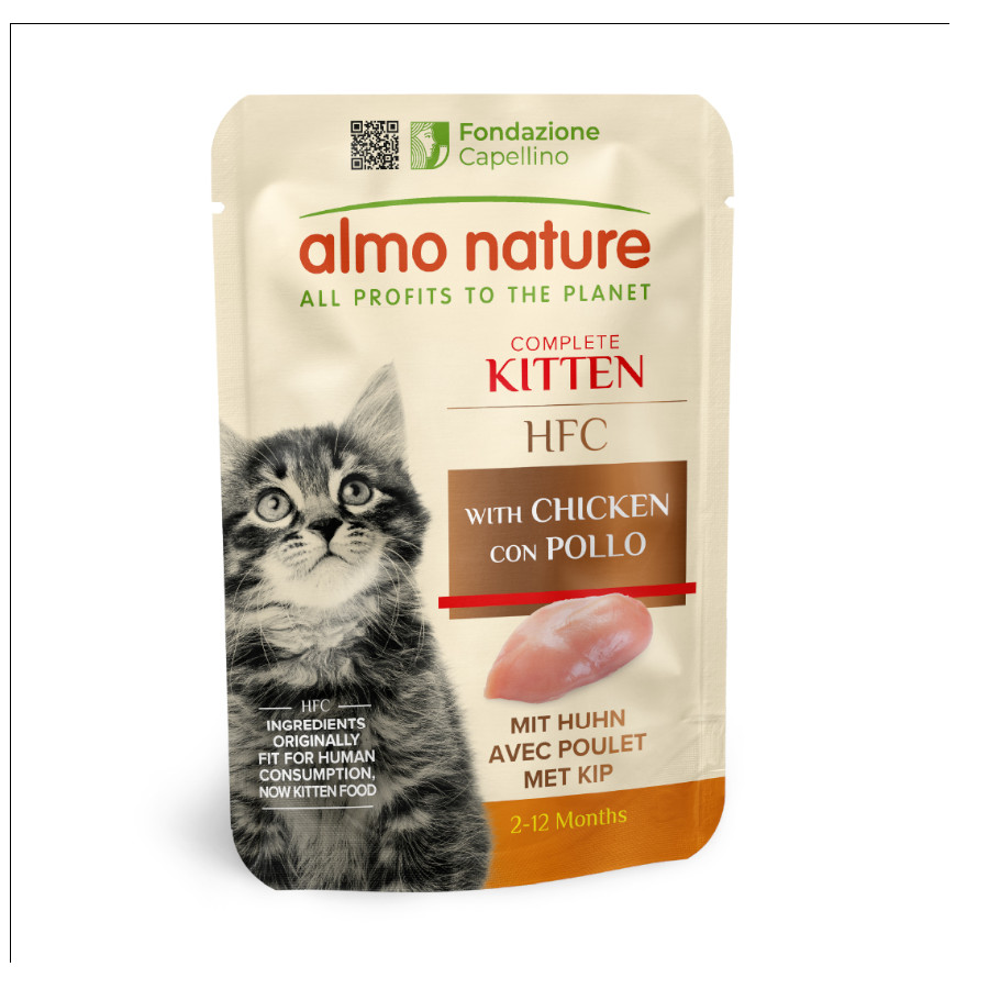 55 g Almo Nature Kitten HFC Frango saqueta para gatos