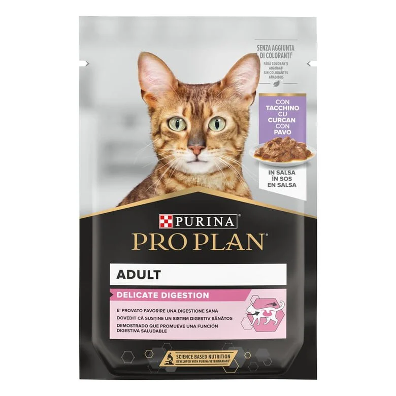 0.085 KG Pro Plan Delicate Digestion com Peru em molho para gatos