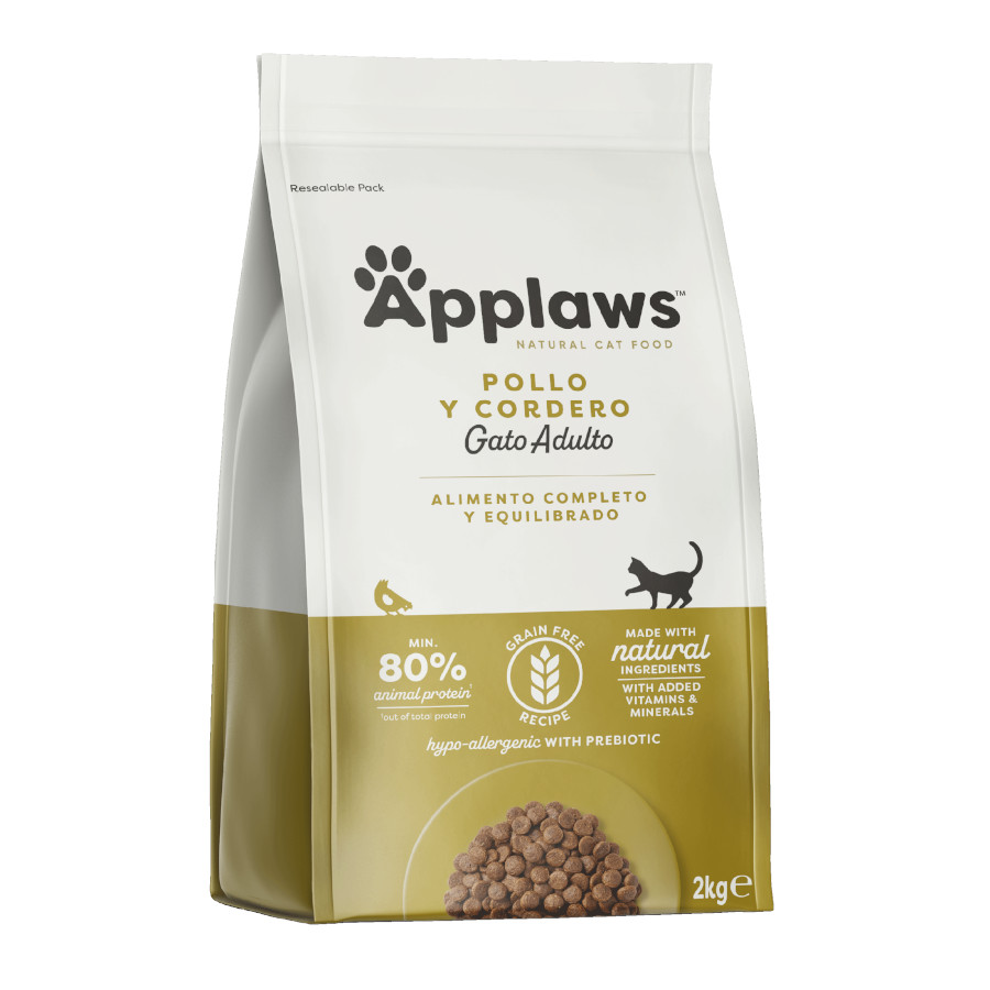 2 KG 2 kg Applaws Adult ração com frango e cordeiro para gatos
