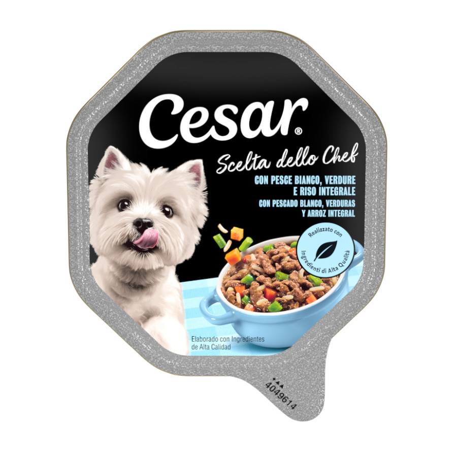 12 tarrinas x 150 g Cesar Recetas del Chef Pescado con Verduras tarrina para perros ¡Pack ahorro!