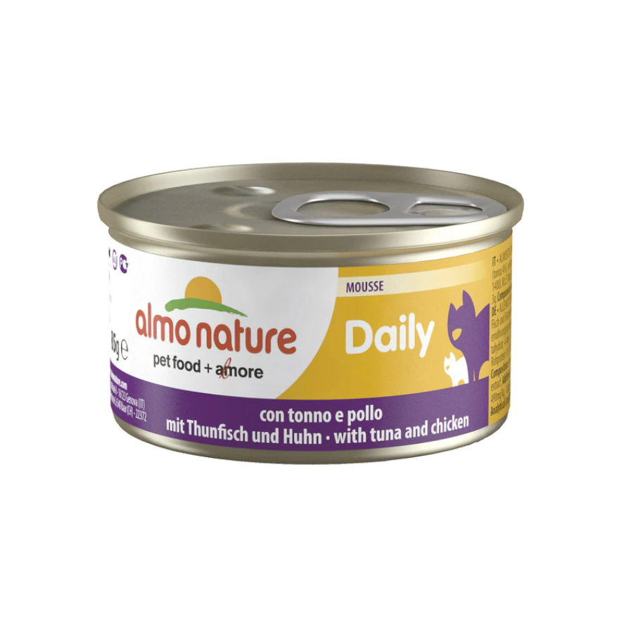 2.04 kg Almo Nature Daily Mousse Atum e Frango lata para gatos