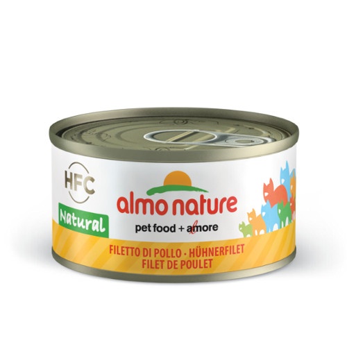 24 latas x 70 g Almo Nature HFC Natural Frango em lata para gatos  Pack poupança!