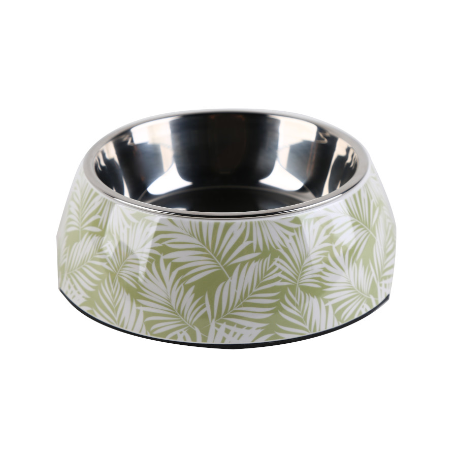 Leeby Comedouro verde em inox para cães