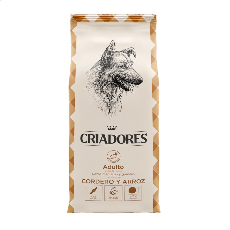 2 x 15 kg Criadores Adult Borrego e Arroz ração para cães de porte médio e grande Pack poupança!