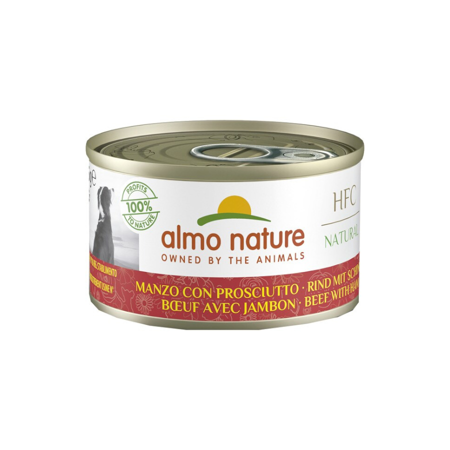 12 latas x 95 g Almo Narute HFC Vaca e Presunto lata para cães Pack poupança!
