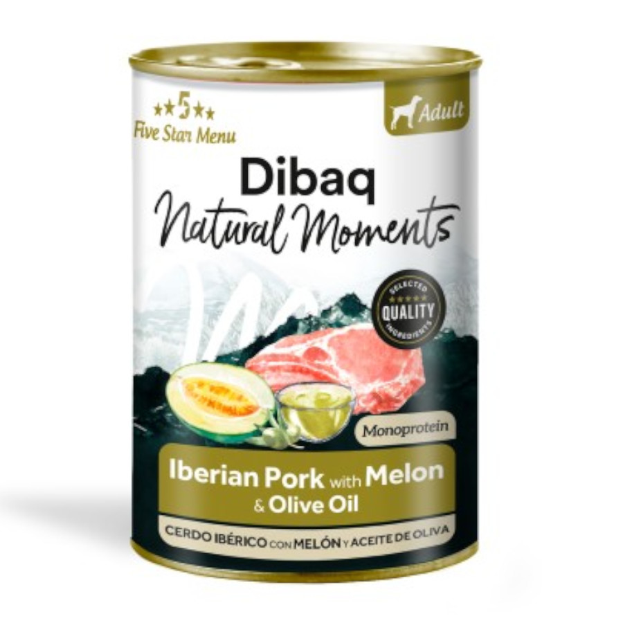 0.38 KG 380 g Dibaq Natural Moments Lata Cerdo con Melón para perro