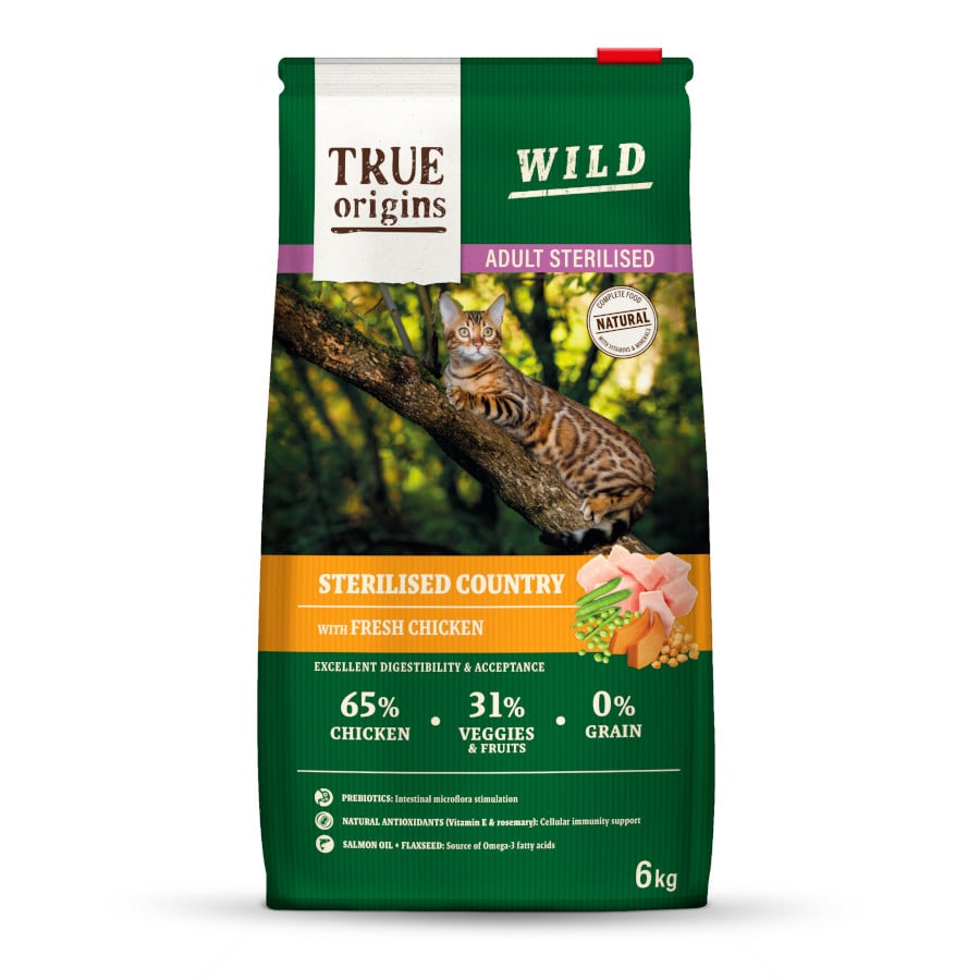 True Origins Wild Adult Sterilised Frango Ração para gato