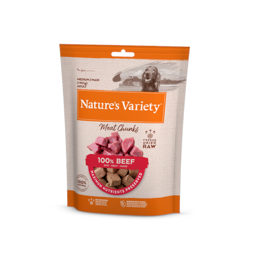 0.2 kg Nature's Variety Meat Chunks Boi liofilizado para cães
