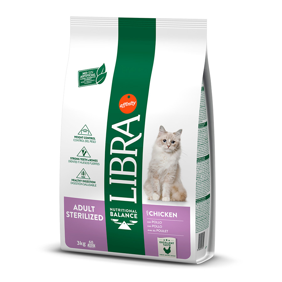 3 KG Libra Adult Sterilized Frango ração para gatos