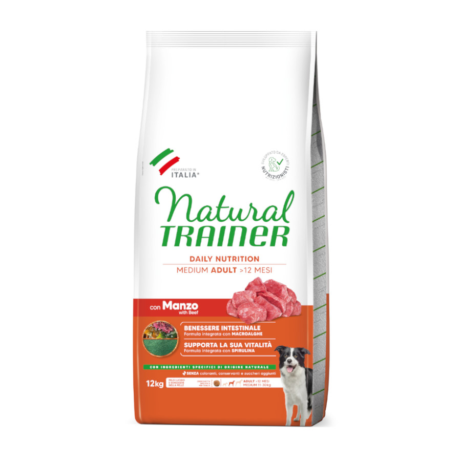12 kg Natural Trainer Adult Medium Terneira ração para cães