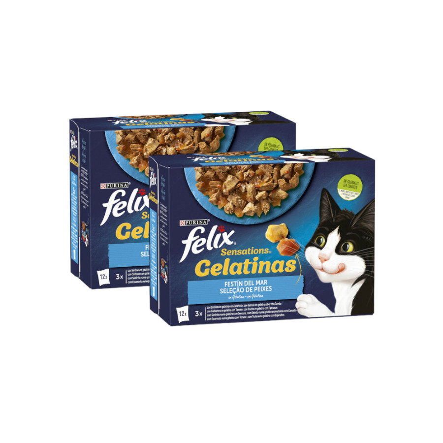 24 saquetas x 85 g Felix Sensations Seleção de Peixes saquetas em galeia Pack poupança!