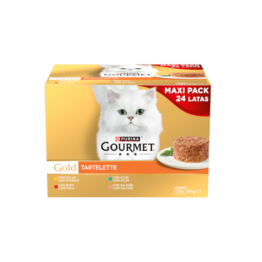 4.08 KG 48 latas x 85 g Gourmet Gold Tartelette Vários sabores